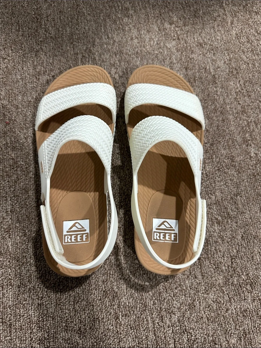 Reef White Woven Double-Strap Slingback Sandals - Picture 2 of 3
